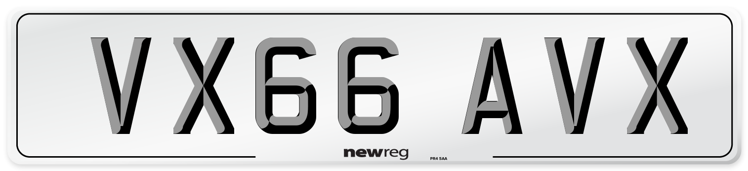 VX66 AVX Number Plate from New Reg